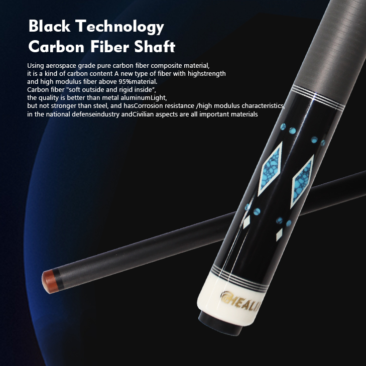 OKHEALING 1/2 Split Pool Cue 12.9mm Bakelite Tip Billiard Cue Stick Carbon Fiber Billiard Sticks Uni-loc or 3 Teeth Joint Length 1474mm/58inch Weight 