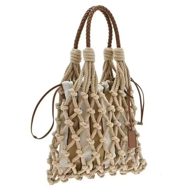 Free shipping designer bag Ins Style 2025 Spring Summer New Casual Handwoven Shoulder Bag Handheld Bag Forest Style Mesh Beach Bag Women Bag