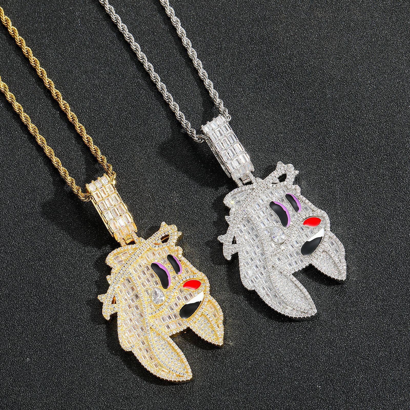 New Arrival Cartoon Bunny Pendant Iced Out Hip Hop Swag Men's Moissanite Jewelry Labubu Chain Pass the diamond tester