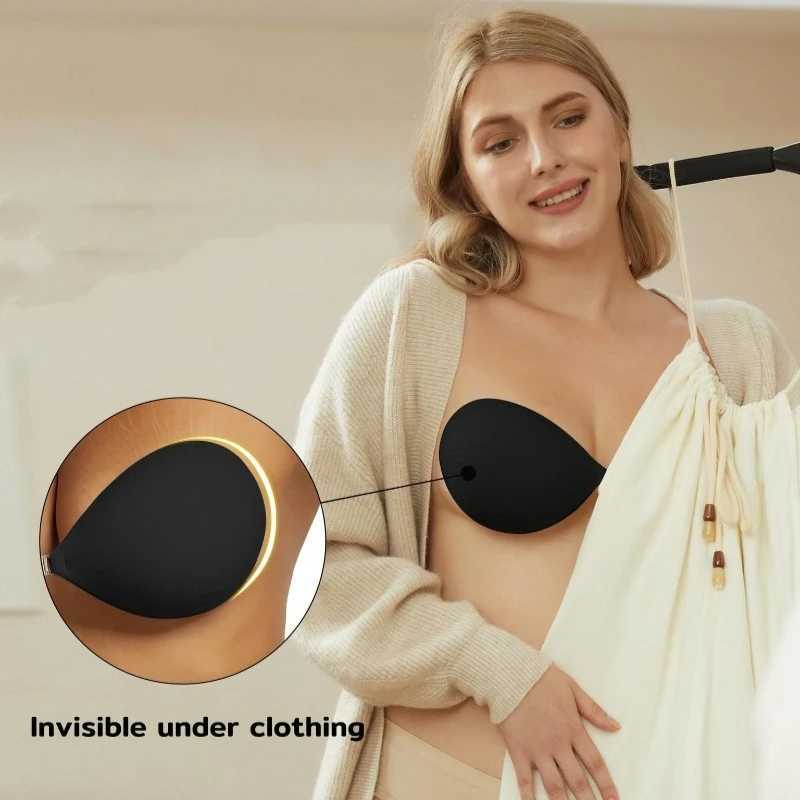 Women Invisible Round Bra Stickers Skin-Friendly Silicone Cups Chest Nipple Cover Bra Pads for Summer Backless Dresses Swimwear W250624