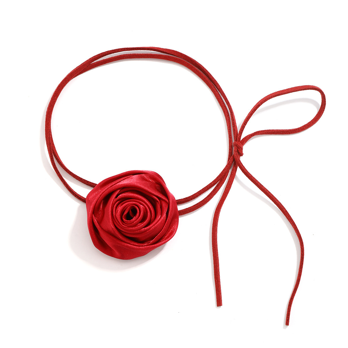 Accessories Pull Fabric Flower Collar Simple Veet Tassel Necklace Choker