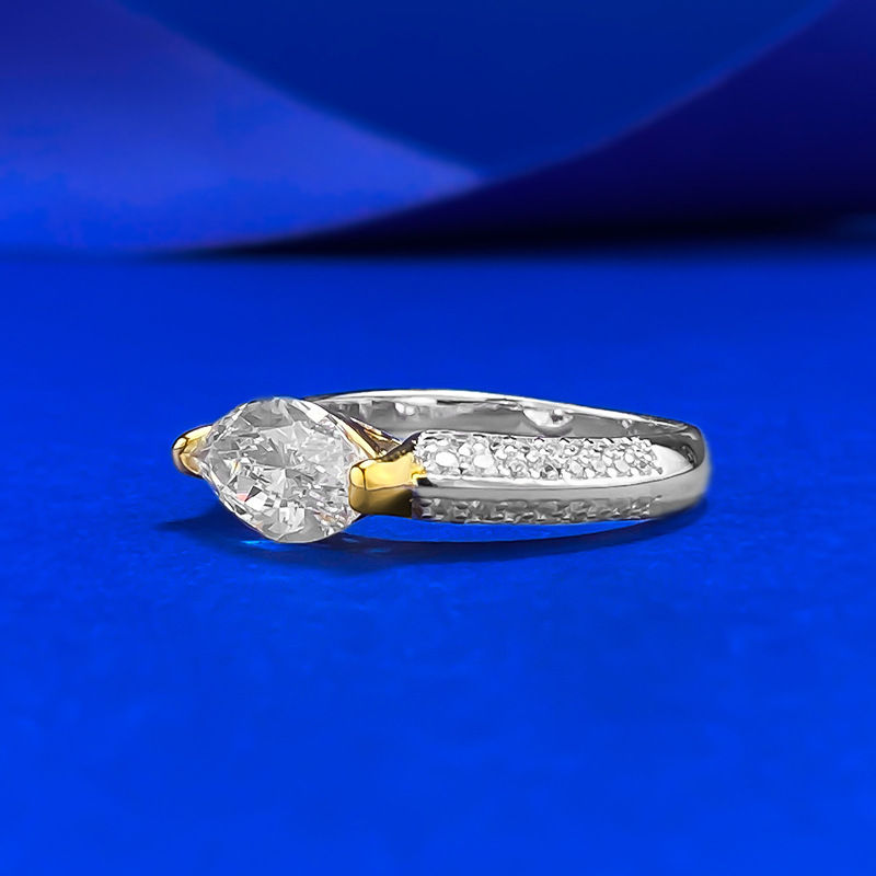 Choucong Sparkling Gorgeous Wedding Rings Deluxe Jewelry Genuine 100% S925 Sterling Silver Marquise Cut White Moissanite Diamond Pary Elegant Women Br