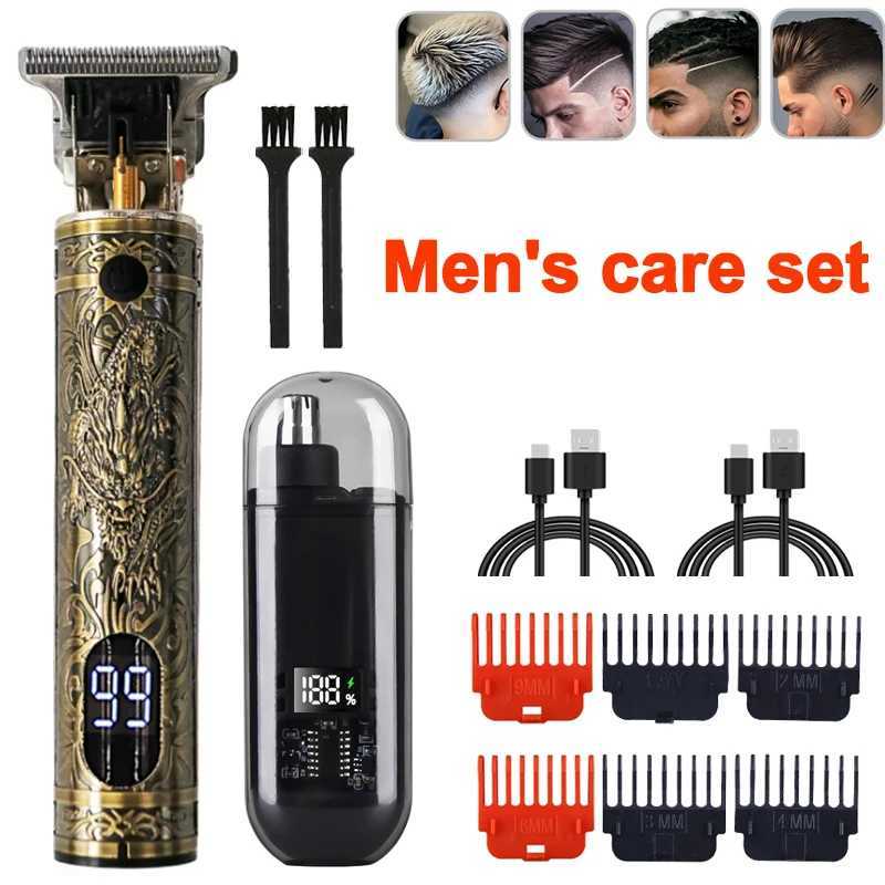 New Nose Hair Trimmer And T9 Hair Clipper Set For Mens Care Set Portable Mini USB Charging Nose And Ear Hair Trimmer 2025XJ250624