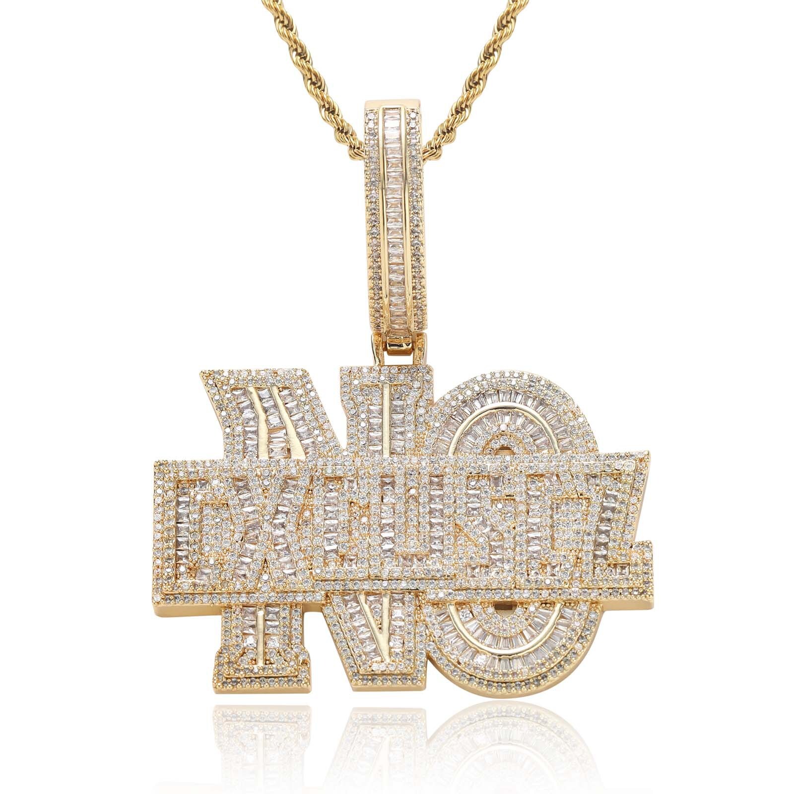 Luxury Moissanite Pendant Letter Iced Out Hip Hop Chain Trendy Swag Unisex Accessory Pass the diamond tester