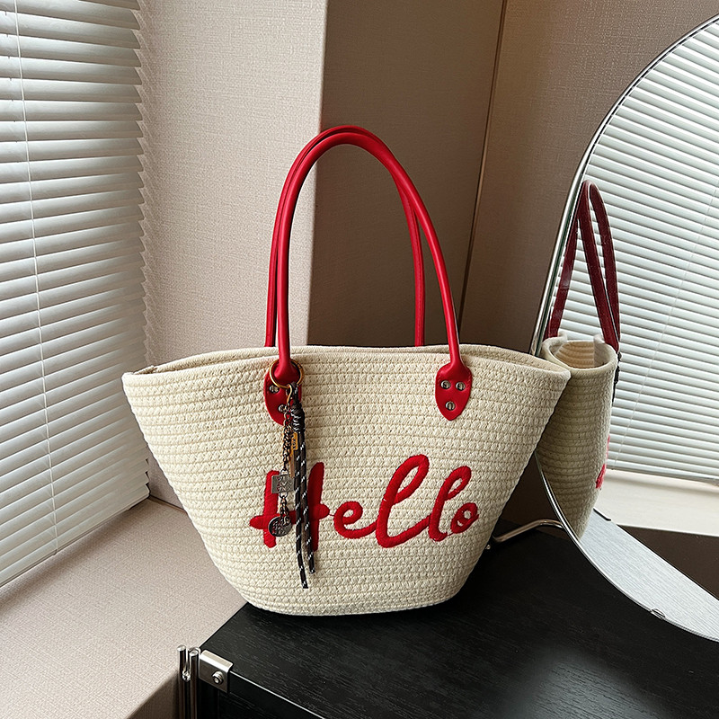 Free Shipping Straw Knitted Purses and Handbags Women Shoulder Bags Straw Woven Side Bag for Ladies Woman Handbag Beach Bag5