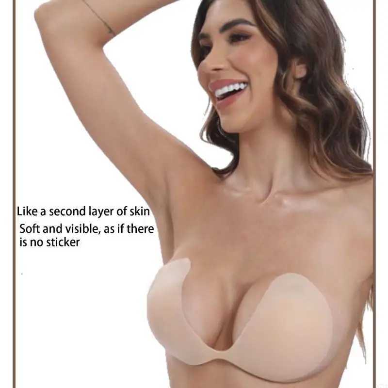 N7YE Adhesive Bra Strapless Silicone Bra Sticky Push Up Bra Nipple Pasties for WomenW250624