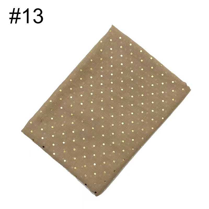 T1048 Gold Dot Cotton and Linen Women's Long Scarf Scarf Headband