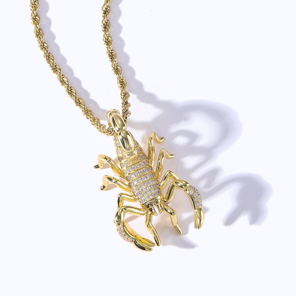 Hip Hop Moissanite Jewelry 3D Scorpion Pendant Iced Out Diamond Men's Rapper Accessory Pass the diamond tester