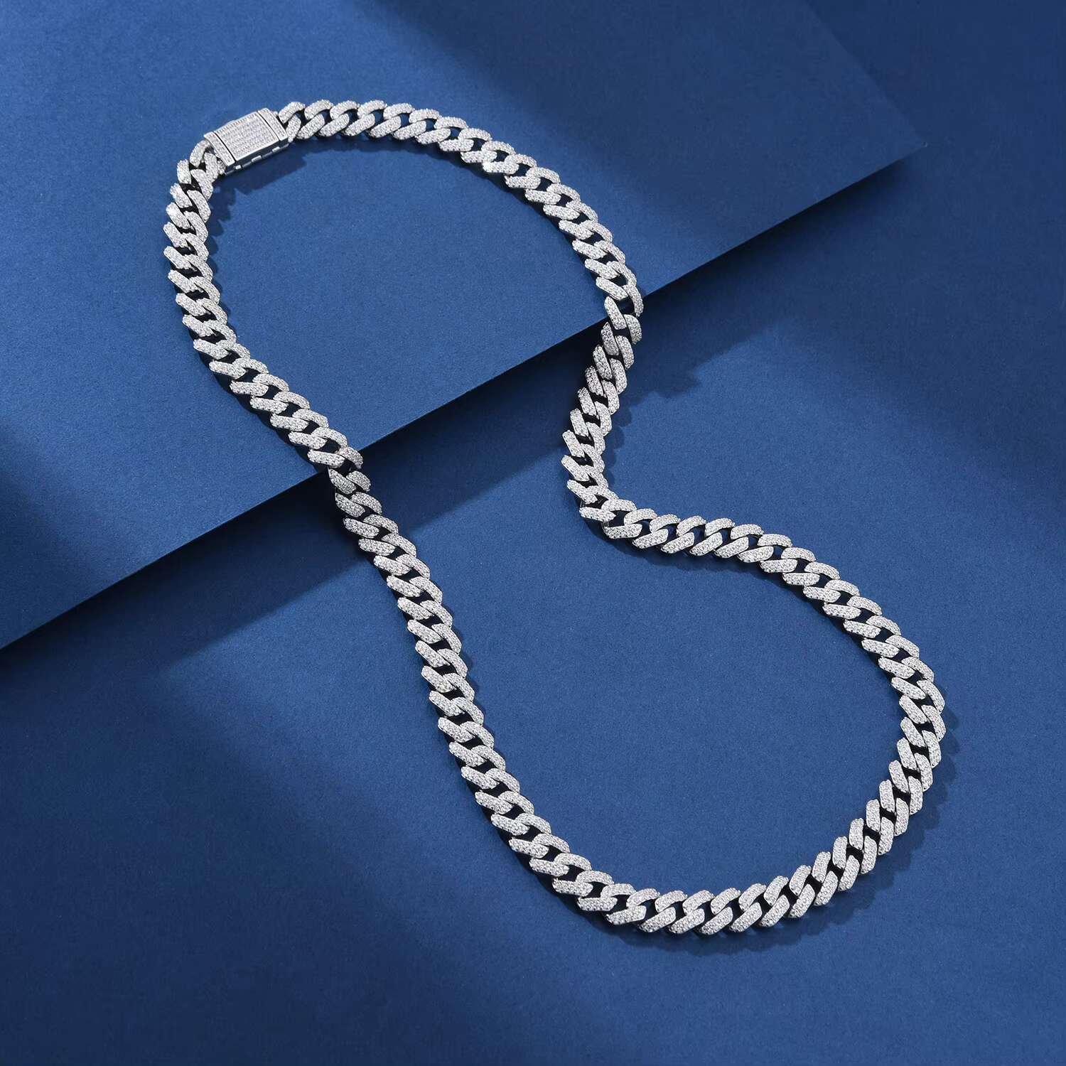 Moissanite Cuban Link Chain Custom Jewelry Miami Real 925 Sterling Silver Cadena Cubana Diamond Cut Hip Hop Necklaces Gifts