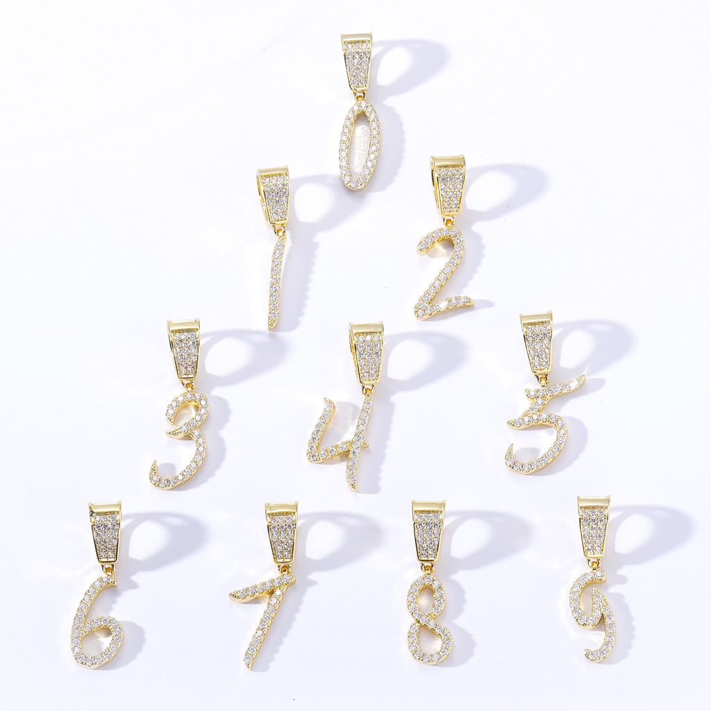 New Custom Hip Hop Number Letter Pendant Necklace Iced Out Simple Luxury Moissanite Jewelry Pass the diamond tester