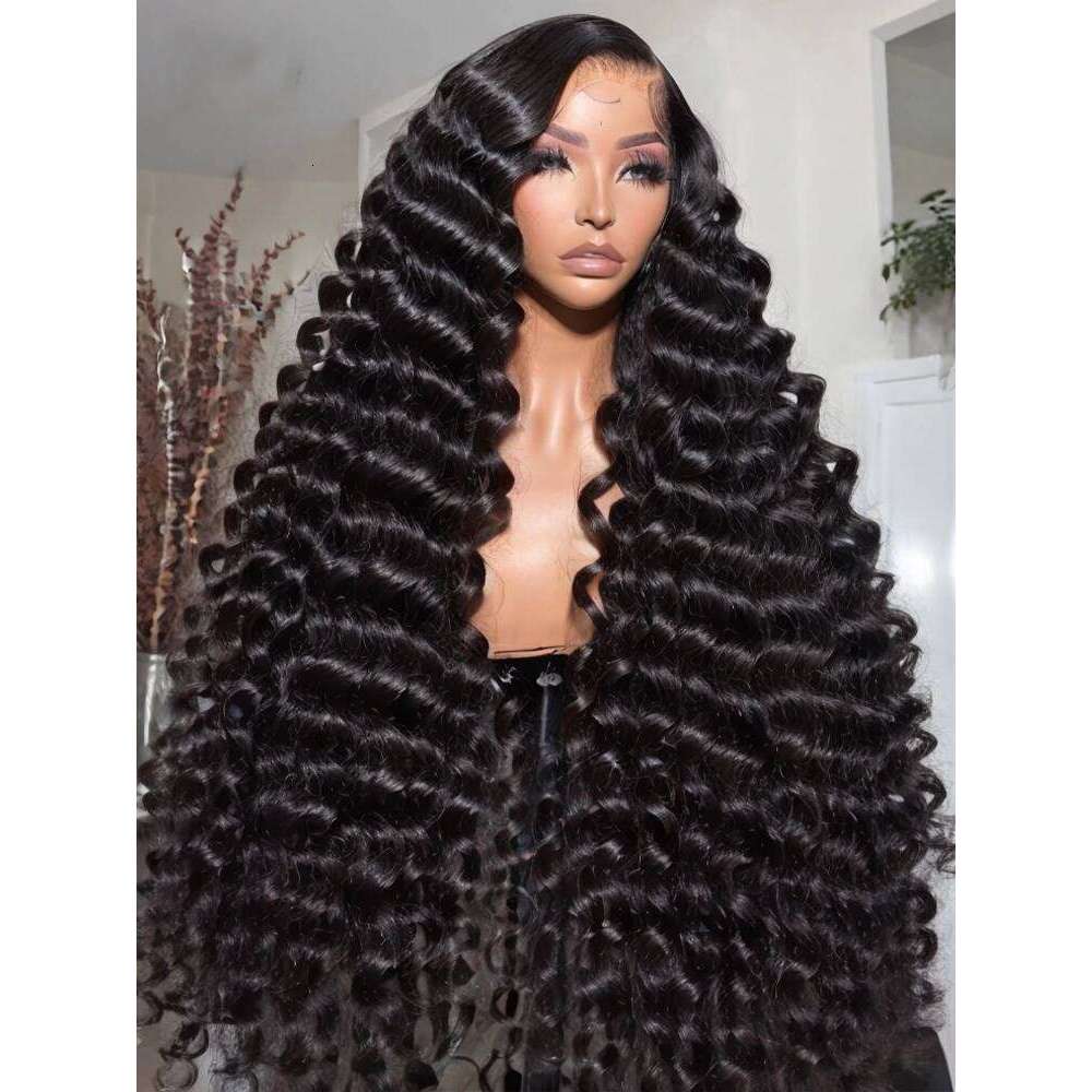 Lakeisha 220 Density Curly Human Wigs 30 40 Inch Loose Deep Wave 13x6 HD Lace Frontal Wig Preplucked Raw Remy Indian Hair