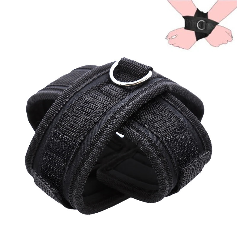 Black Nylon Sponge Cross Fixed Bdsm Handcuffs For Sex Toys For Woman Couples Bdsm Bondage Restraints Gear Sexy Accessories 250624