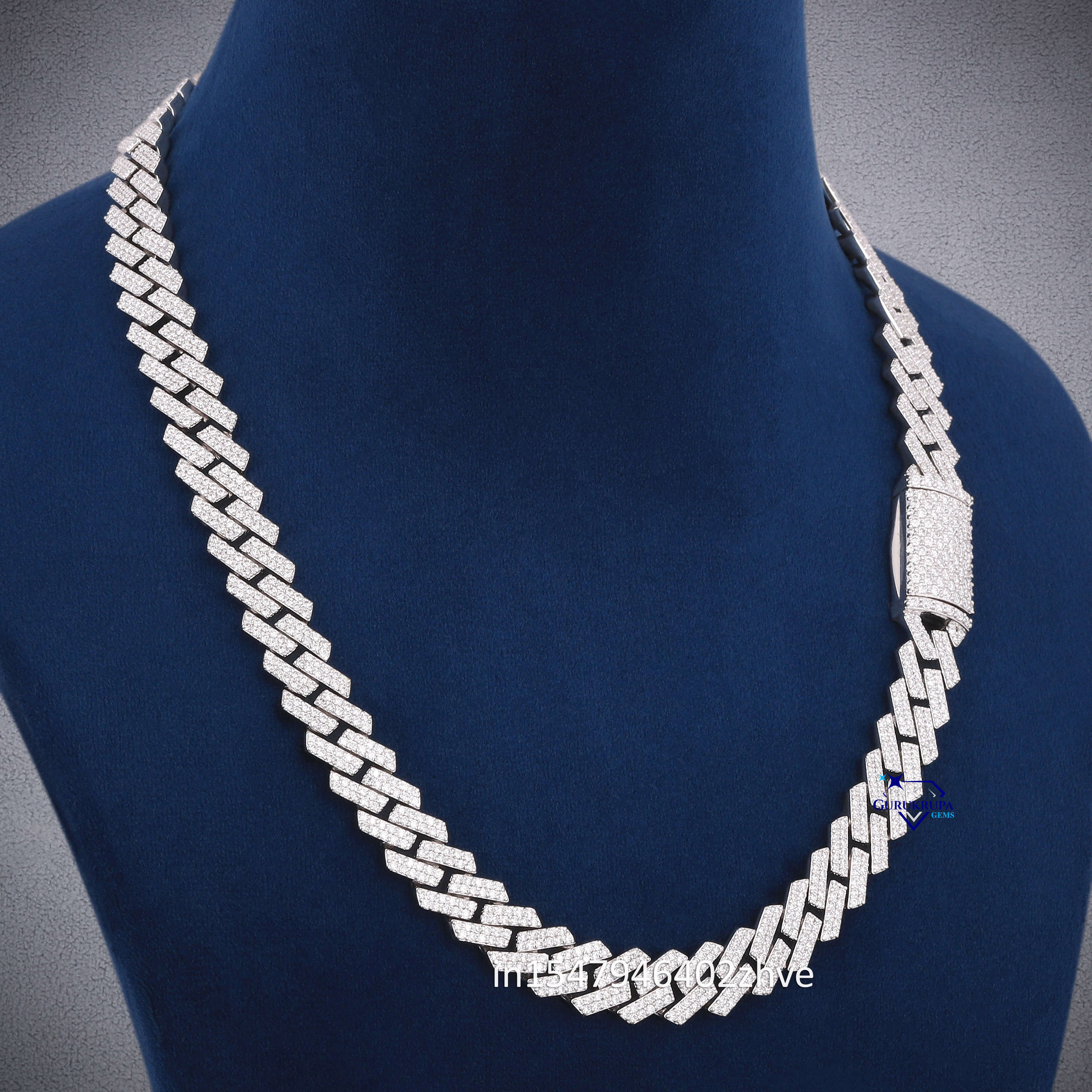 Exclusive Mens Designer Chain in 925 Sterling Silver Moissanite Diamond Vvs Clarity Ideal for Both Party Wear and Daily Flair