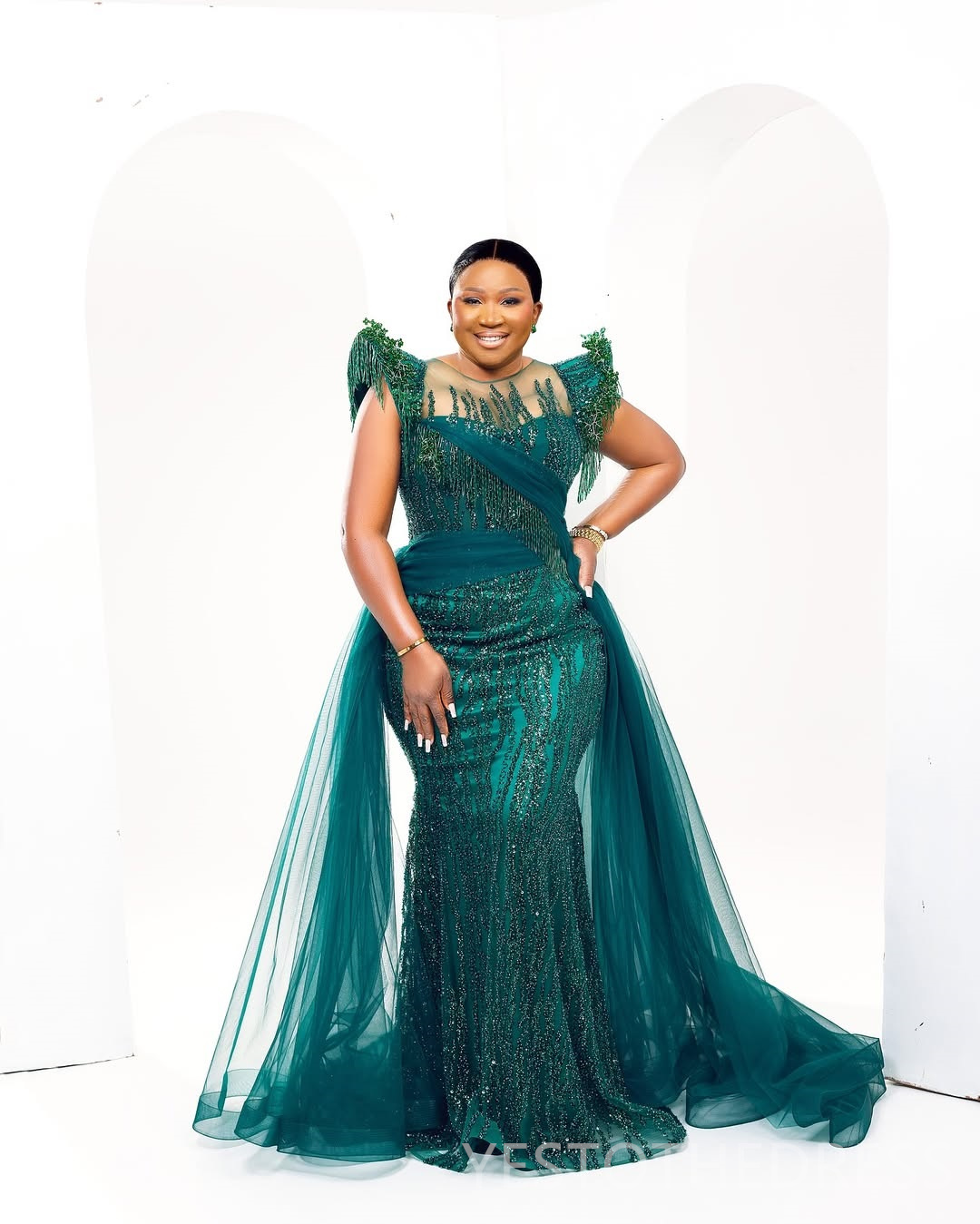2025 Plus Size Hunter Green Aso Ebi Prom Dress Mermaid Prom Dresses Evening Formal Gowns Sheer Neck Beaded Lace Tassel Birthday Dress Second Reception