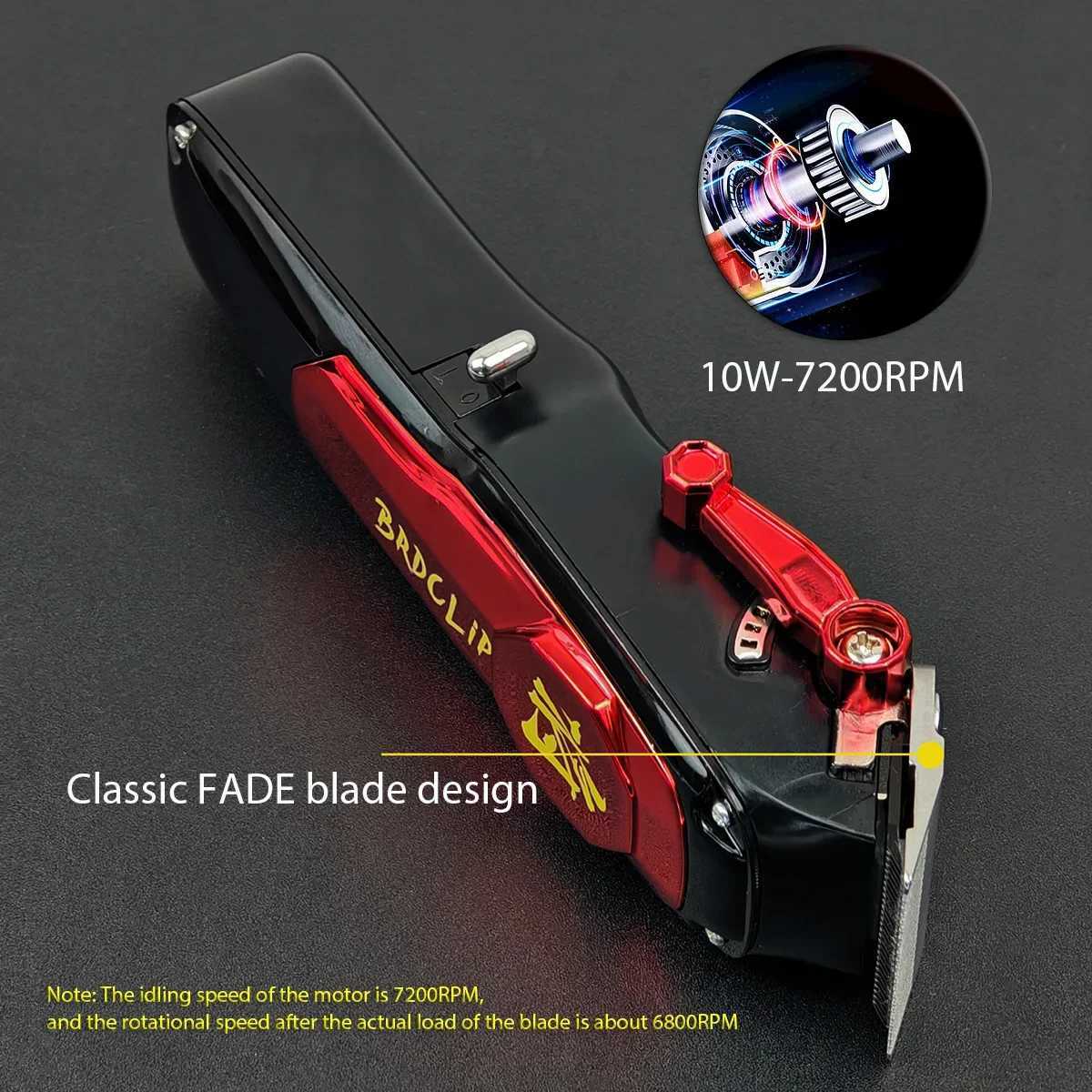 BRDCLP J10 7200RPM 10W Professional Hair Clipper FADE Blade Electric Trimmer Hair Cutting Machines for Men Barber Shop XJ250624