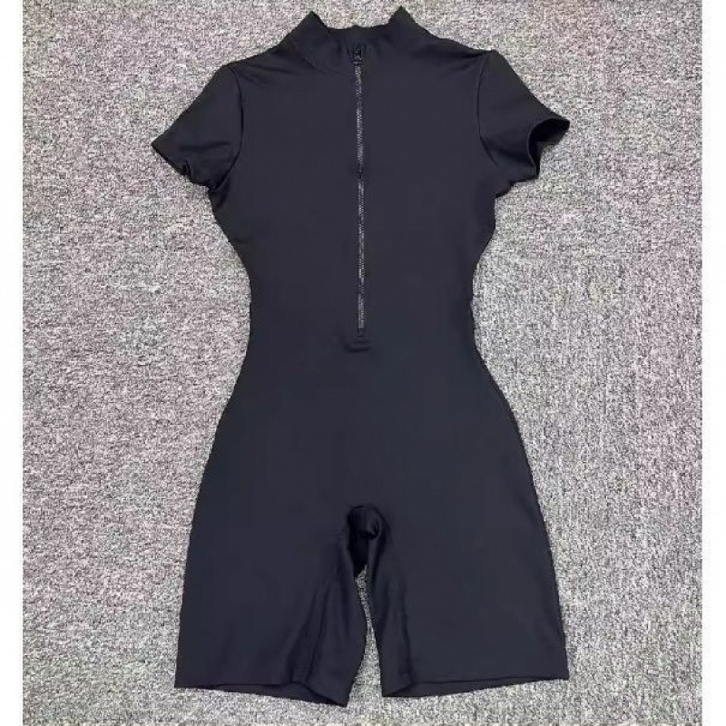 Womens Short-Sleeve Yoga Jumpsuit - Autumn Fashion Dance Fitness Wear Athletic Jumpsuits for Ladies Ideal for Fall Season Activities