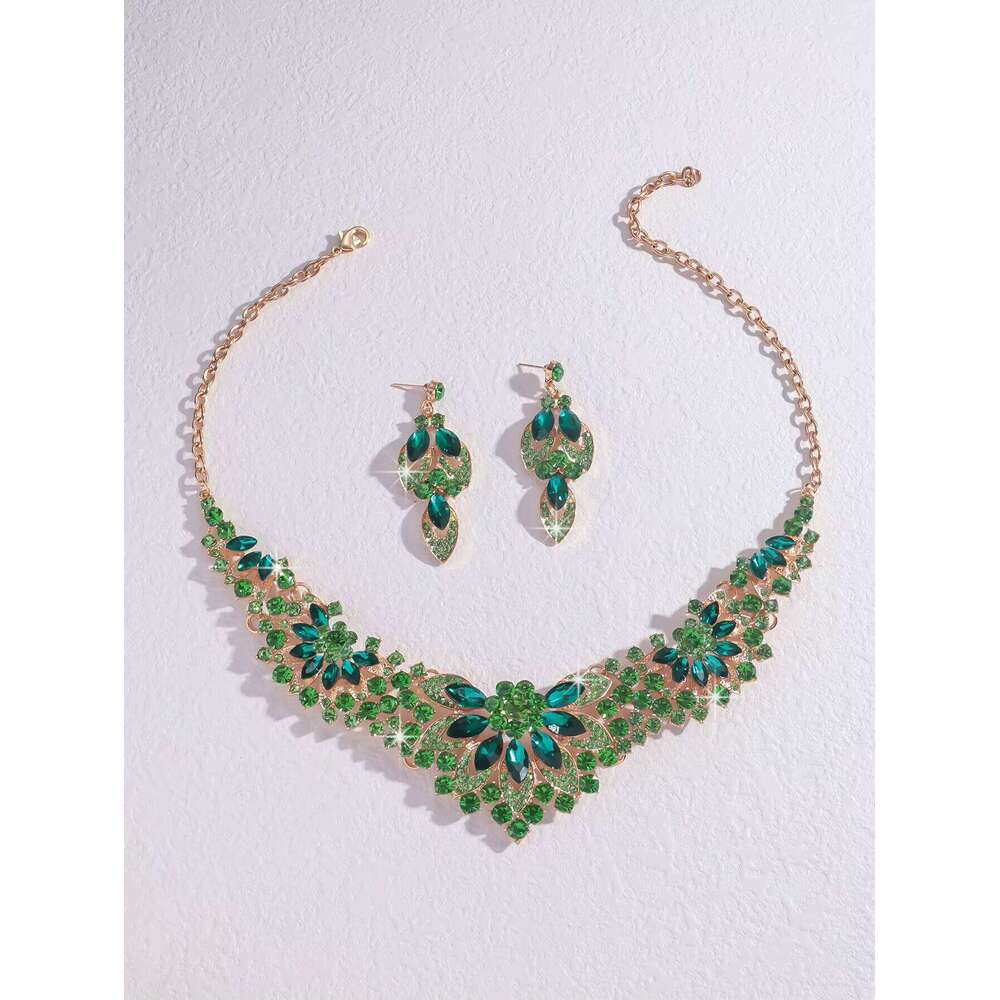 DHCollections Fashion Jewelry Sets Multicolor Heart Charm Necklace Christmas Earrings