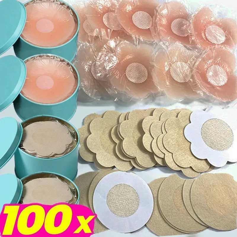 2/100Pcs Reusable Nipple Cover Women Self-adhesive Petal Strapless Chest Breast Sticker Reusable Patch Bra Lift Up Pad Wholesale W250624