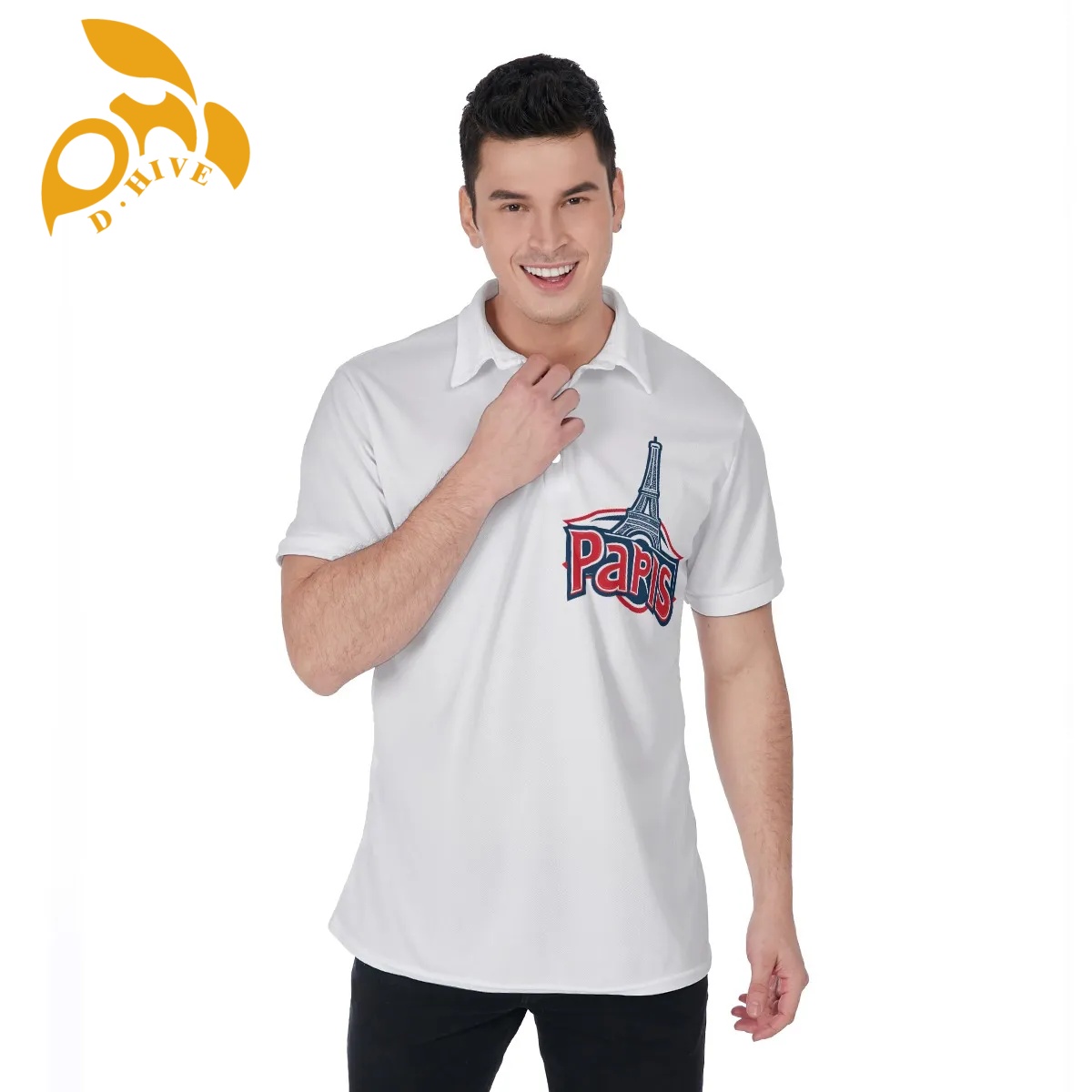 free shipping new design All-Over Print Men's Polo Shirt Collar Jersey High-quality fabric Fashionable style Skin-friendly breathable