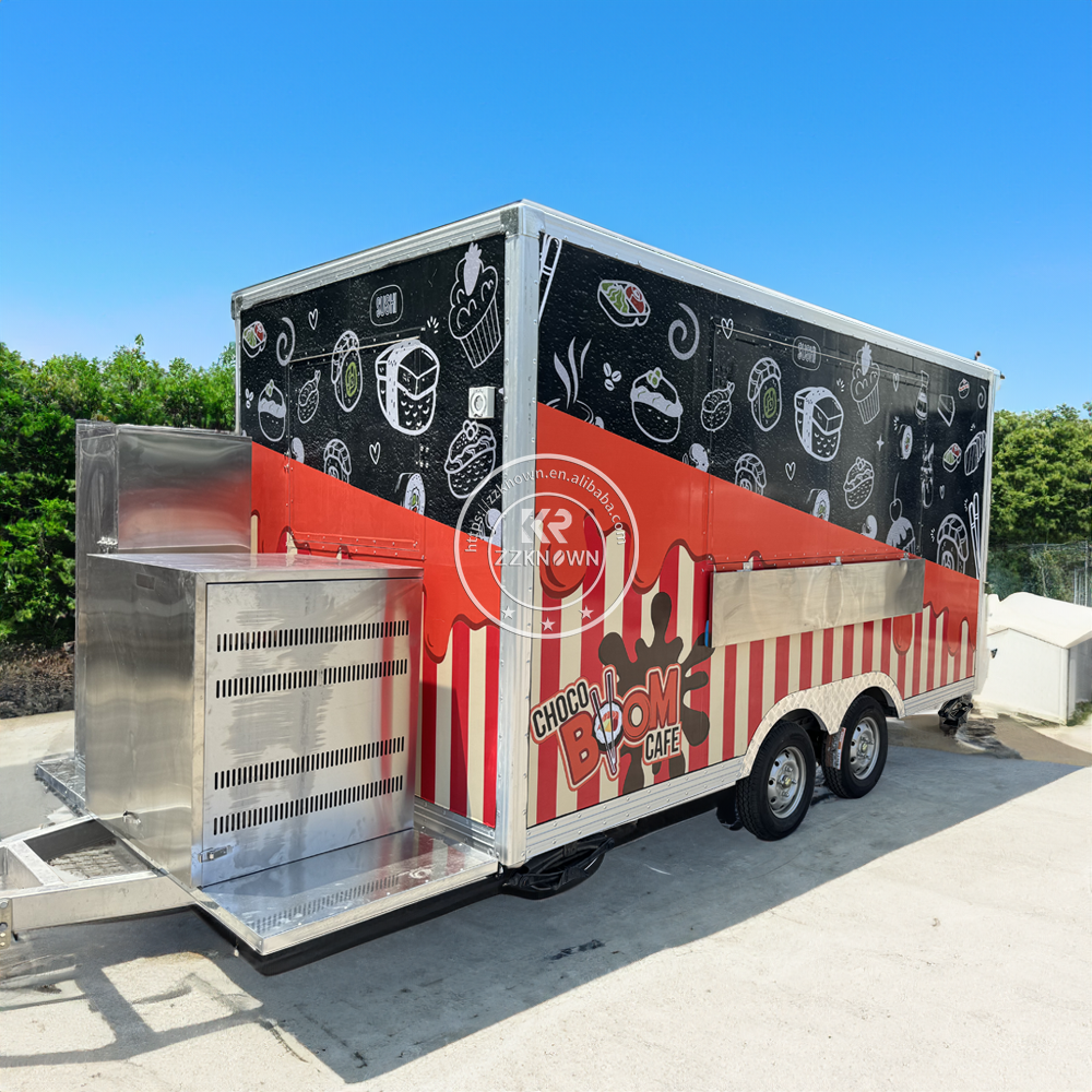 Mobile Food Trailer Custom Ice Cream Truck Hot Dog Pizza Restaurant Cart Street Concession Fast Food Truck With Full Kitchen