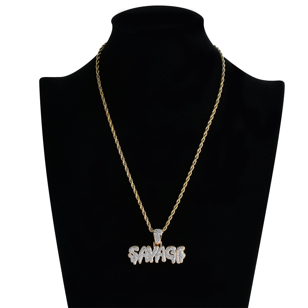 Luxury Moissanite Jewelry SAVAGE Iced Out Hip Hop Pendant Bling Necklace Pass the diamond tester