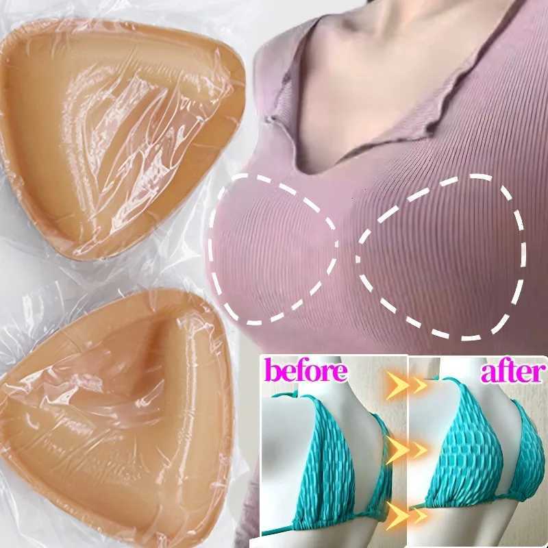 Double Sided Push Up Bra Inserts Women Summer Swimsuit Bikini Thicken Removeable Silicone Self-adhesive Cup Enhancer Chest Pad W250624