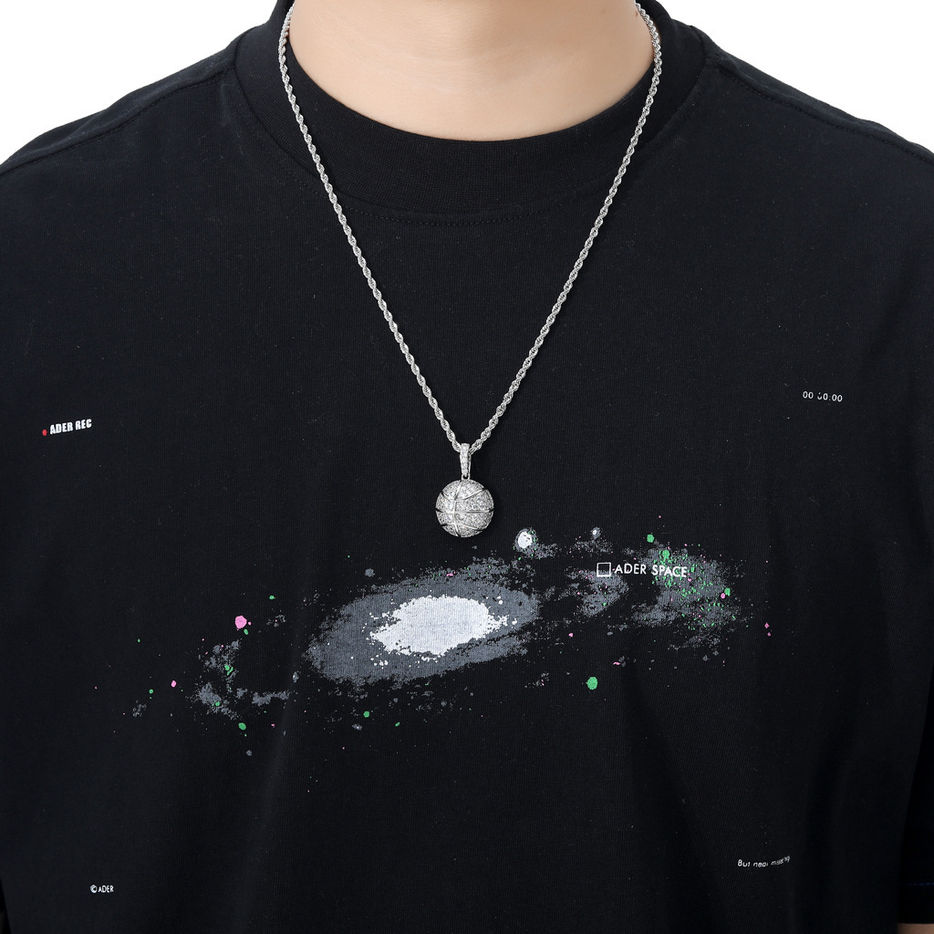 Luxury Moissanite Hip Hop Sports Basketball Pendant Iced Out Diamond Men's Trendy Necklace Jewelry Pass the diamond tester