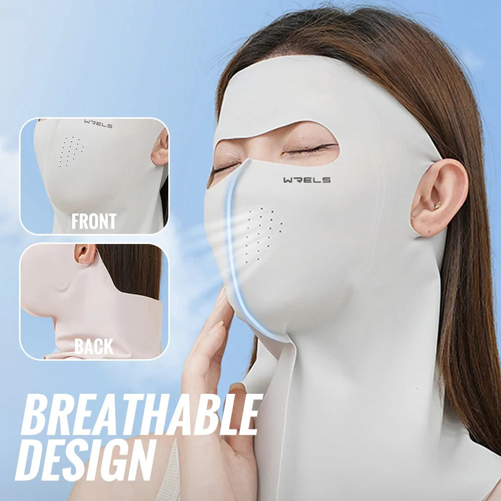 WRELS Anti UV Full Face Cover UPF 50 Summer Face Mask Breathable Sunscreen Sports Face Covering Sun Protection Face Mask 250624