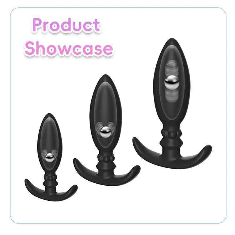 Silicone Metal Rolling Bead Anal Plug Wearable Butt Plug Stimulation Anus Masturbator G-Spot Massage BDSM Sex Toys for Men Women W250624