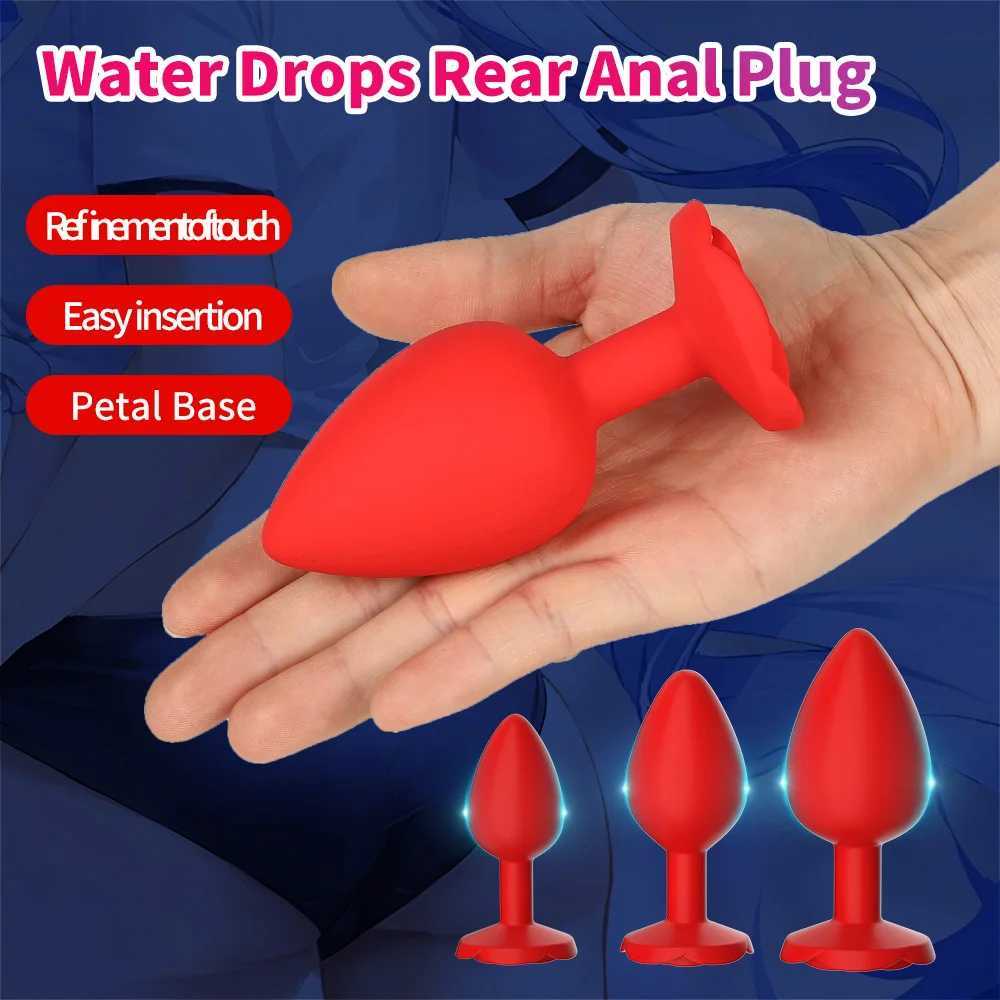 Rose Anal Plug 3 Size Silicone Butt Plugs Stimulator Anal Sex Toys Prostate Massager Anal Trainer Sex Toys for Men Women Couples W250624
