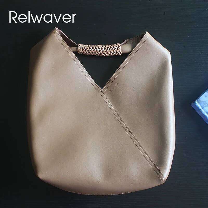 Luxury Designer bags Relwaver shoulder cowhide split leather bucket 2024 spring summer big tote bag hollow handle composite women handbags