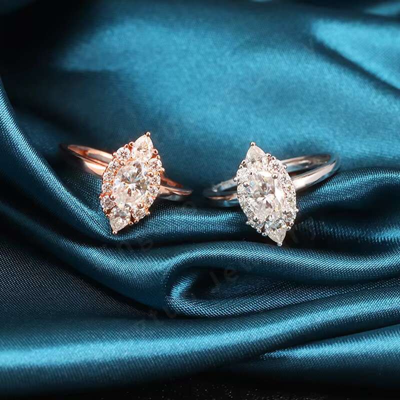 D Color VVS Moissanite Engagement Ring Diamond 925 Sterling Silver Jewelry Wedding Ring