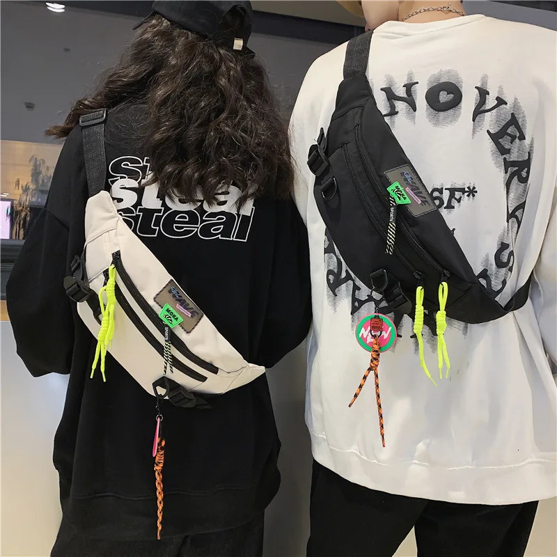 Hip Hop Sport Techwear Crossbody Chest Bag Men Women Multifunction Waterproof Waist Bag Street Casual Fanny Pack 250623