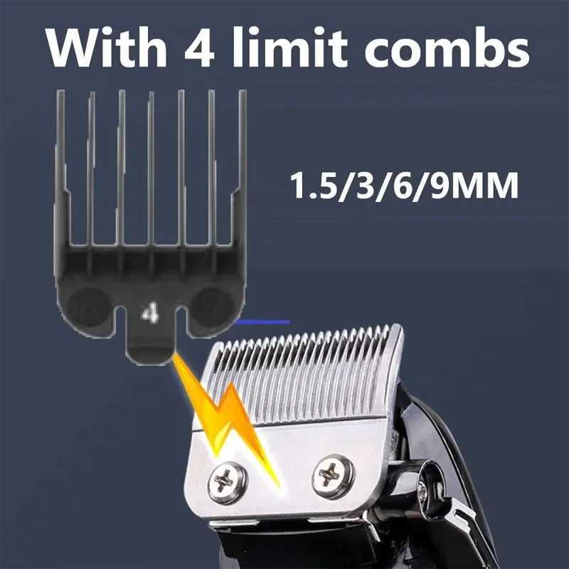 Kemei KM-PG1990A USB Rechargeable Electric Hair Clipper Professional Cordless Mens Hair Trimmer Mens Hair Cutting Machine Barber XJ250624