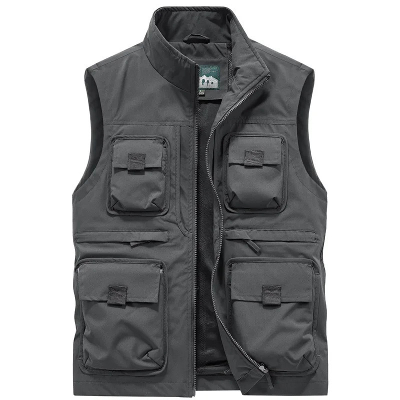 M-6xl Plus Size Mens Outdoor Waistcoat Multi Pockets Fishing Vest Sleeveless Jacket Fishing Vests Pocket Pography Waistcoat 250617