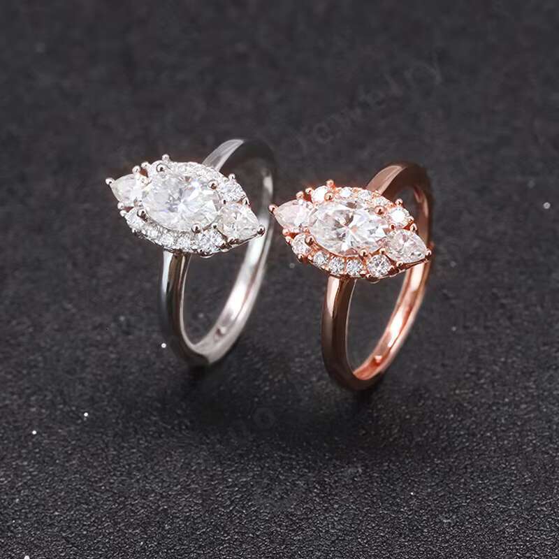 D Color VVS Moissanite Engagement Ring Diamond 925 Sterling Silver Jewelry Wedding Ring