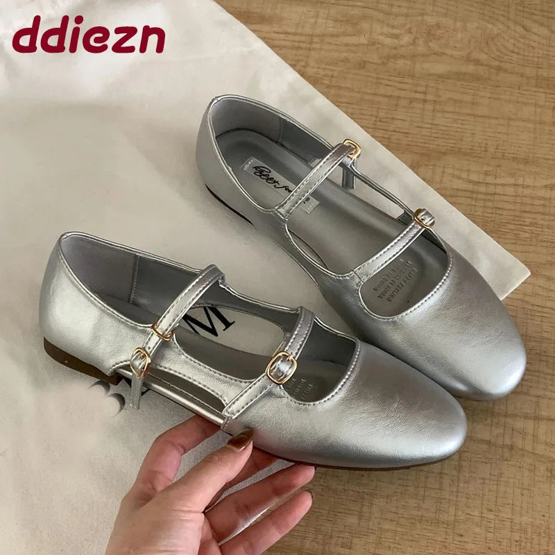 Female Buckle Strap Footwear In Women Mary Janes Flats Shoes Summer Spring Fashion Shallow Ladies With Shoes 250624