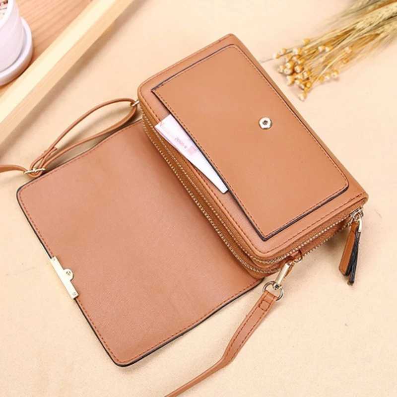 Womens Wallet Korean Handbag Multi Card Large Capacity Casual Shoulder Bag Mobile Phone Packet Fi New Style XJ250624