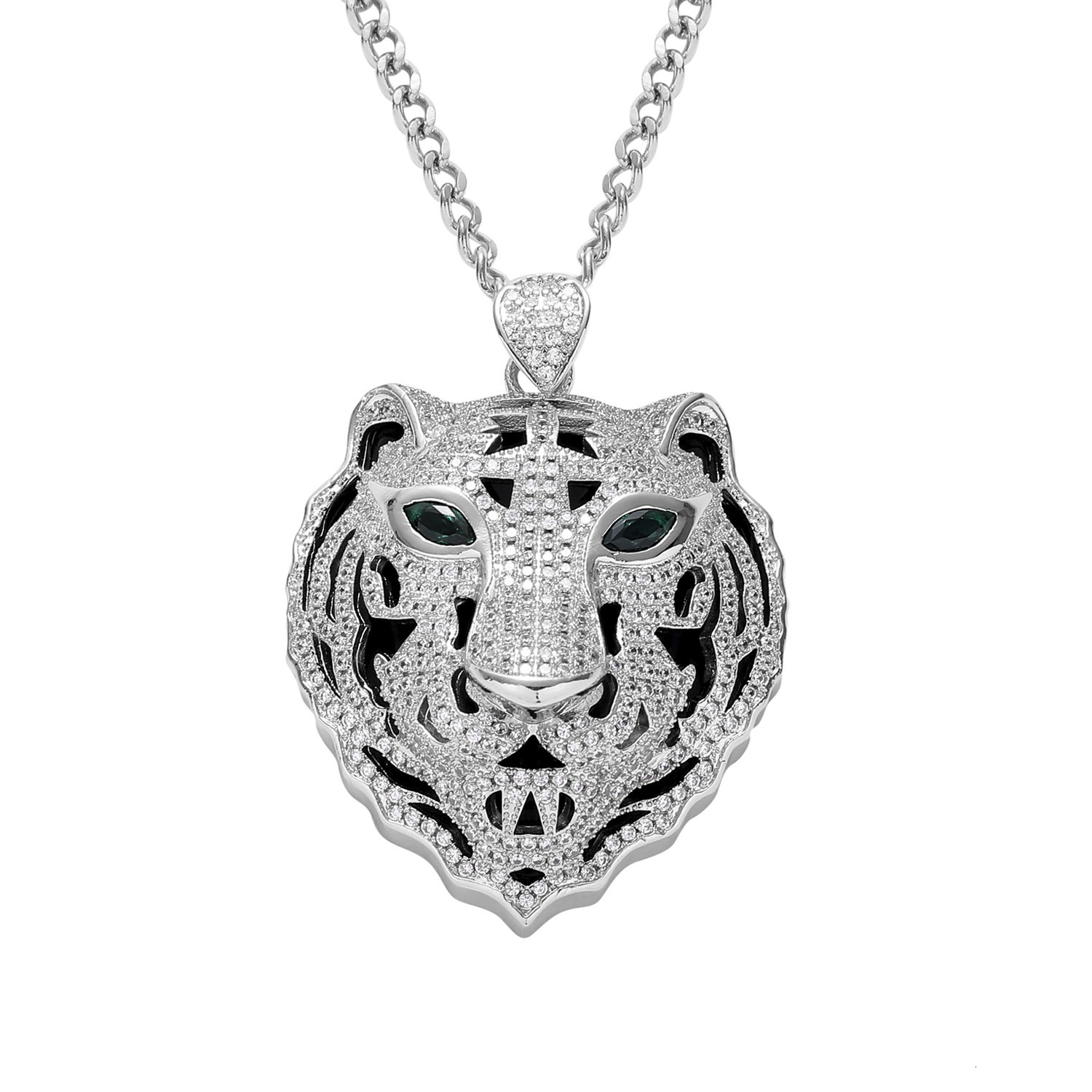 Luxury Moissanite Men's Accessory Tiger Pendant Agate Cubic Zirconia Iced Out Hip Hop Zodiac Bling Pass the diamond tester