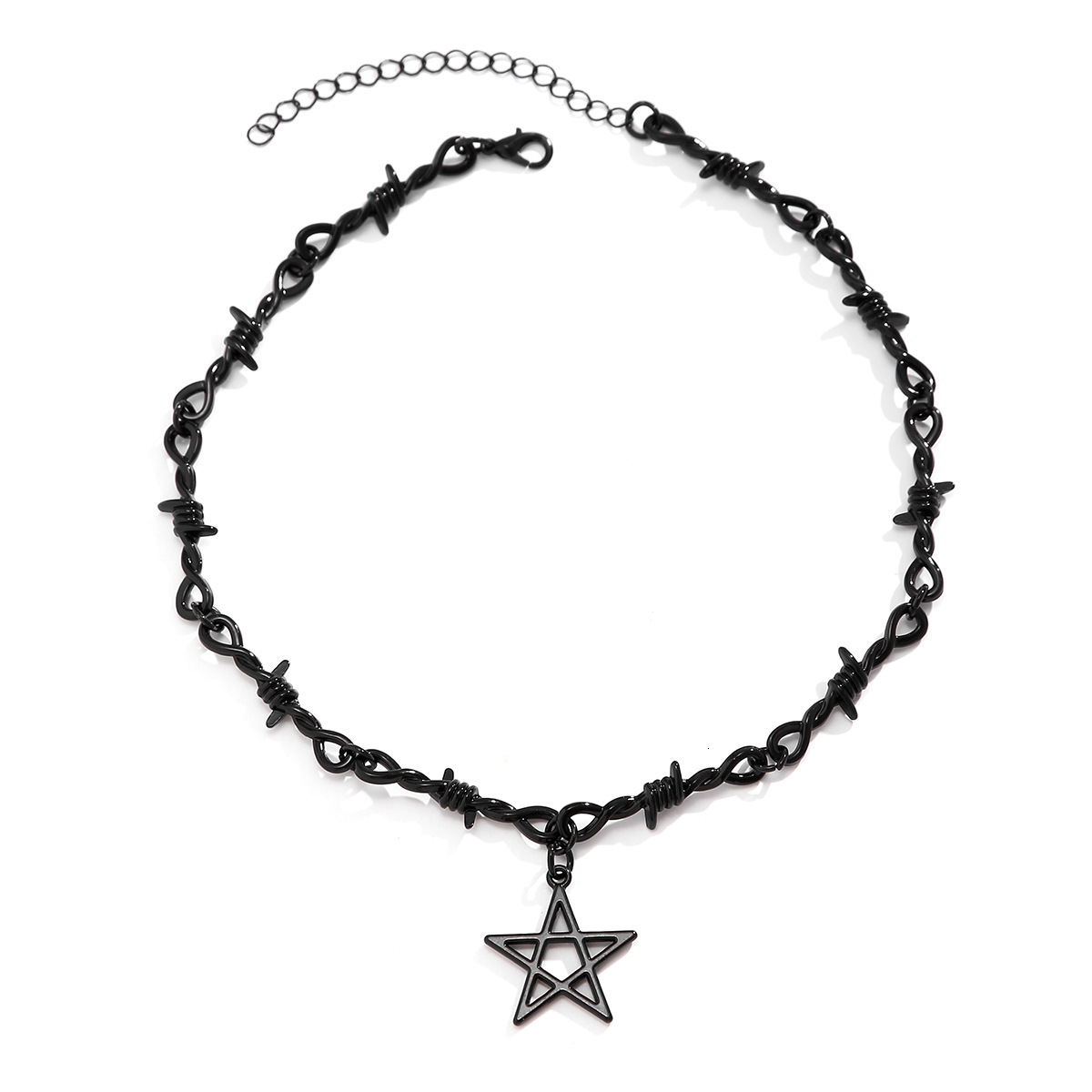 Five-Pointed Star Shaped Spicy Girl Collarbone for Women Subculture Thorny Personality Sweet Cool Versatile Necklace