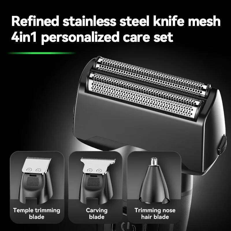 Kemei 4 In 1 Multifunction Foil Shaver Nose Ear Trimmer Cordless Hair Clipper Electric Razor Rechargeable Men Grooming Kit