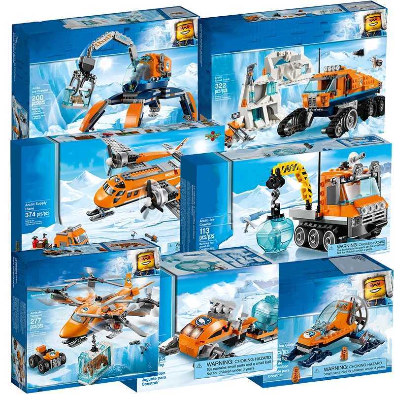 Compatible Brands Brick Sets City Series Building Blocks Arctic Aircraft Crane Car Ice Scene MOC Toys for Kids Gift Y250624