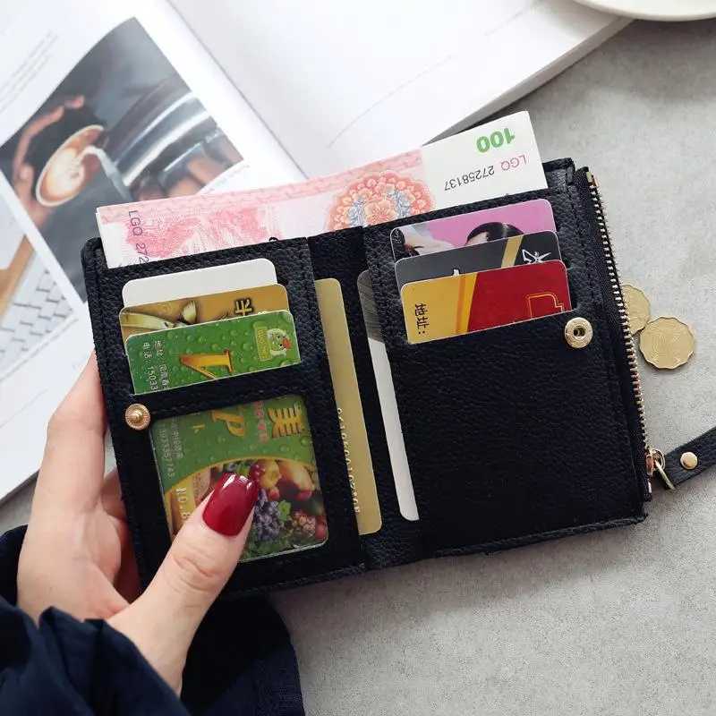 Women Vertical Buckle Cherry Embroidered Small Short Wallet Simple Wallet Girls Zipper Purse XJ250624