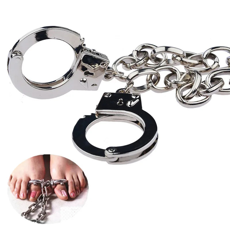 Unisex Adjustable Toe Lock Metal Chain Thumb Handcuffs BDSM Hand Foot Restraint Cuffs Erotic Sex Toys for Women Men 250624