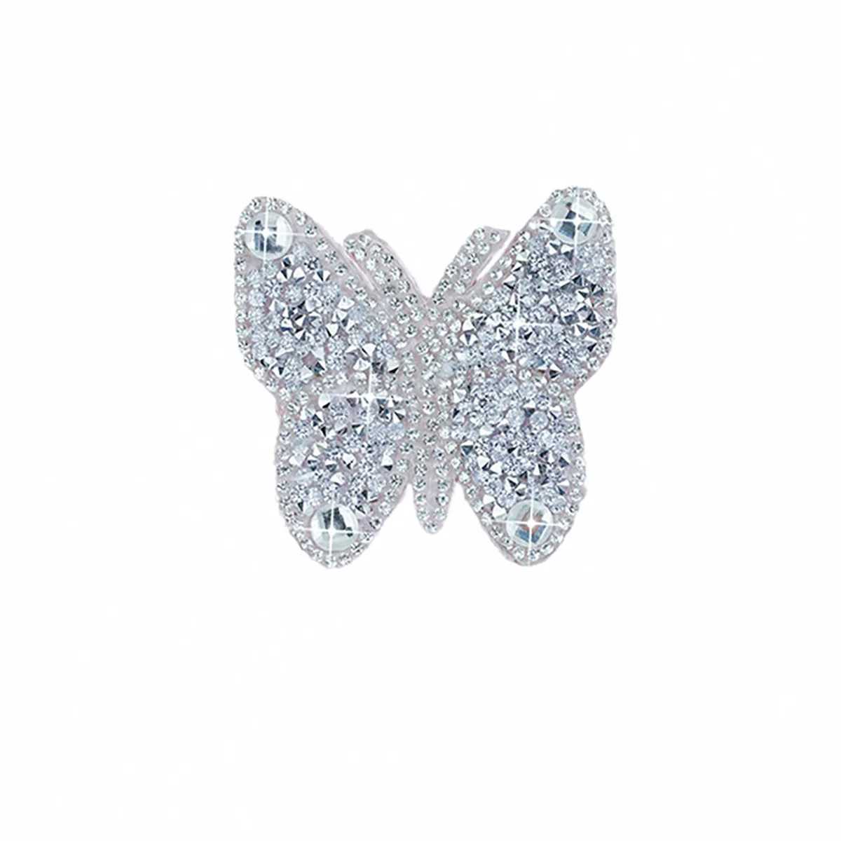 1Pair Rhinestone Butterfly Shape Nipple Covers for Women Sexy Reusable Wear Silicone Nipple Pasties Chest Stickers W250624