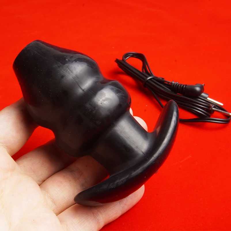 Electrosex Electrostimulator Anal Butt Plug Estim E-stim Hollow Core Buttplug Electro BDSM Anus Dilator Electric Shock Sex Toys W250624