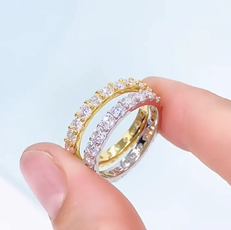 Top Icy Jewelry 3.0mm Moissanite Diamond Ring S925 Silver Moissanite Engagement Ring for Women
