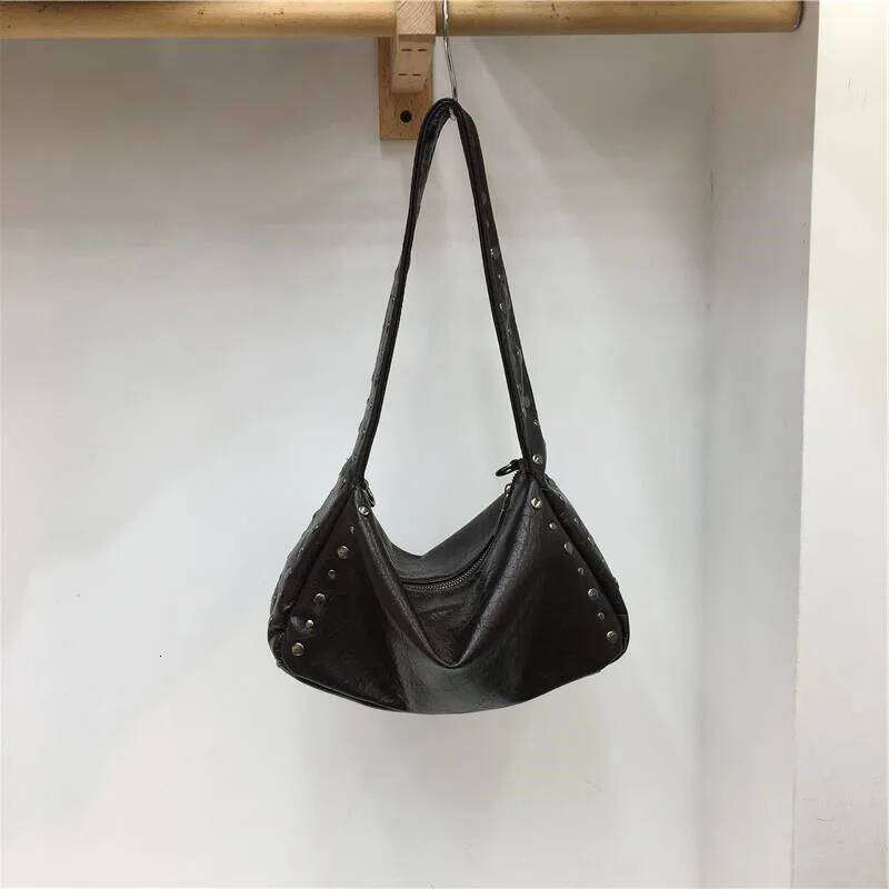 Bags Fashion Shoulder Rivets Studded Women Casual PU Leather Handbags Tote Bolsas Female Crossbody Hand Bag Purse