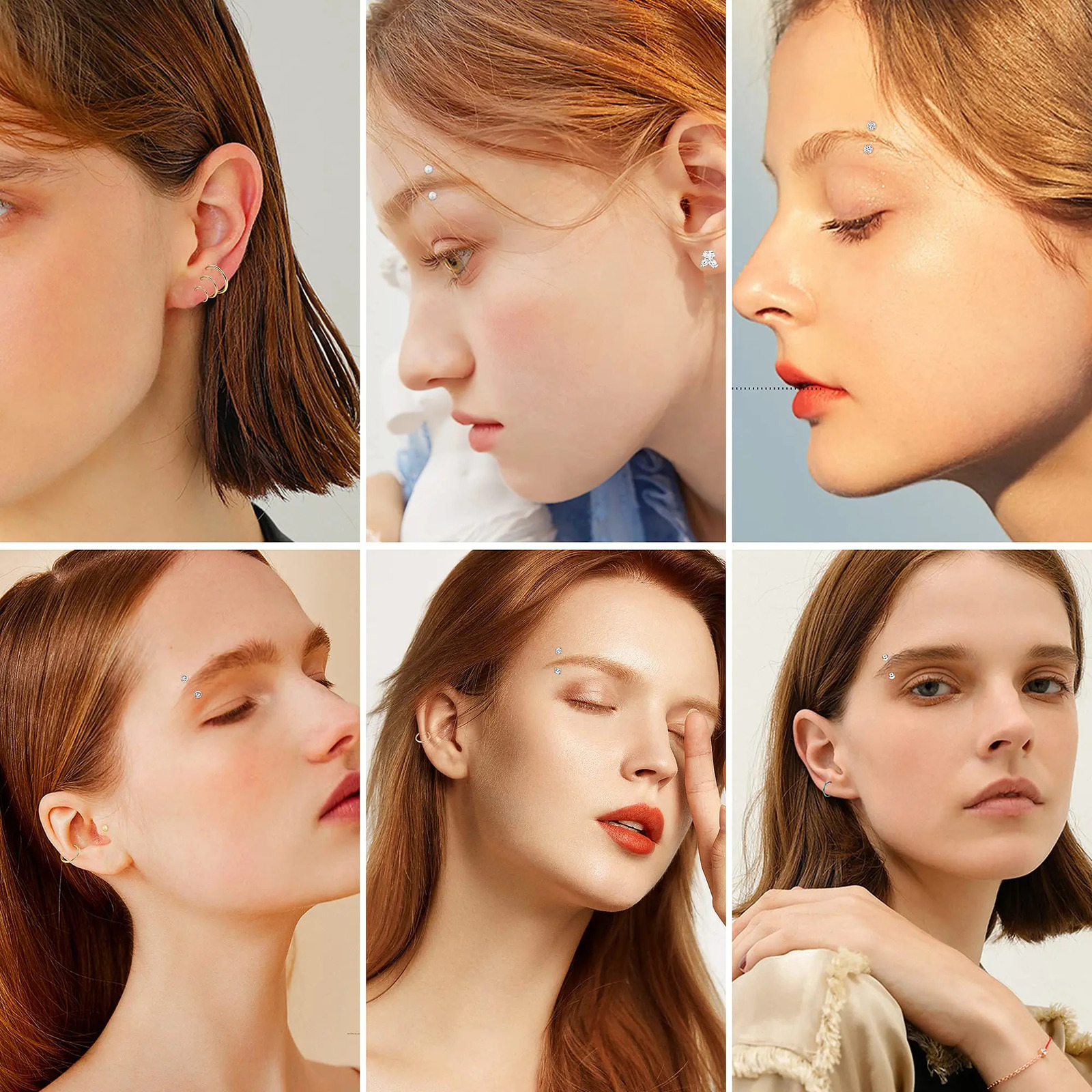 Drperfect 1pc 16G Eyebrow Rings Stainless Steel Belly Lip Cartilage Hoop Rook Daith Earrings Tragus CZ Piercing Curved Barbell 250613