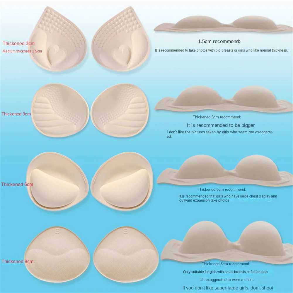 3D Thicken Push Up Bra Pads Inserts Women Underwear Small Breast Lift Breathable Sponge Padded Bra Lining Swimsuit Bra InsertW250624